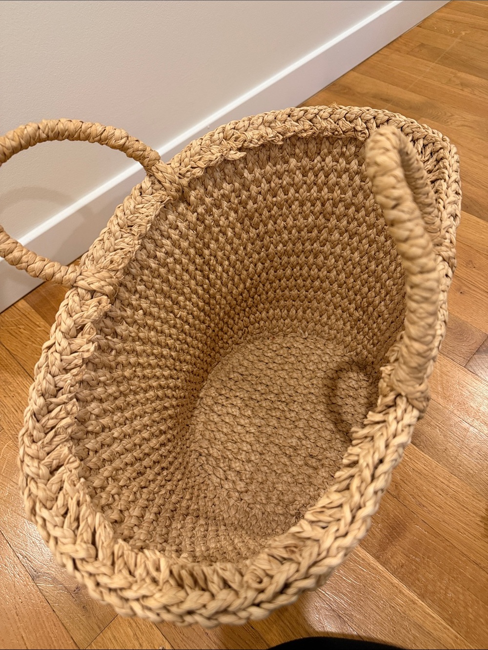 Woven Straw Tote Bag - Natural Tan - Picture 2 of 3